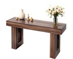 VEVOR Consoletafel/Salontafel (160x35x85CM / LxBxH) Smalle Rechthoekige Haltafel van Spaanplaat voor Hal, Slaapkamer, Woonkamer, Entree, Gangtafel/Bijzettafel, Bruin