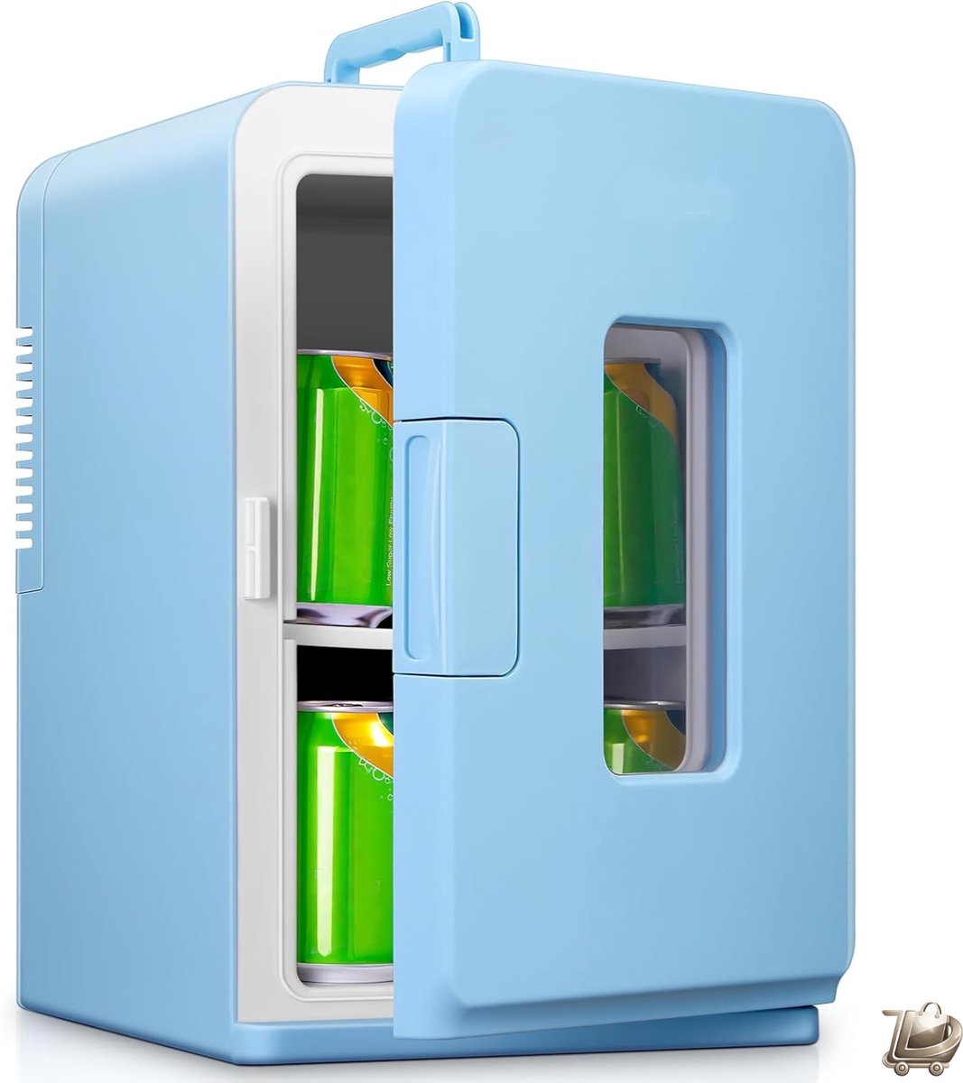 2 in 1 Mini Koelkast 15L - Compacte Koelkast met Koel en Verwarmfunctie - Draagbare Mini Fridge DC en AC - Kleine Koelkast voor Auto Kamer en Kantoor - Stille Energiezuinige Cosmetica en Dranken Koelkast - Mini Koelkast - Mini Koelkasten Voor Drinken