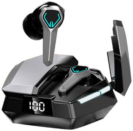 NAXSIR Bluetooth-hoofdtelefoon, draadloze gamingheadset, lage latentie, krachtige bas, digitaal display