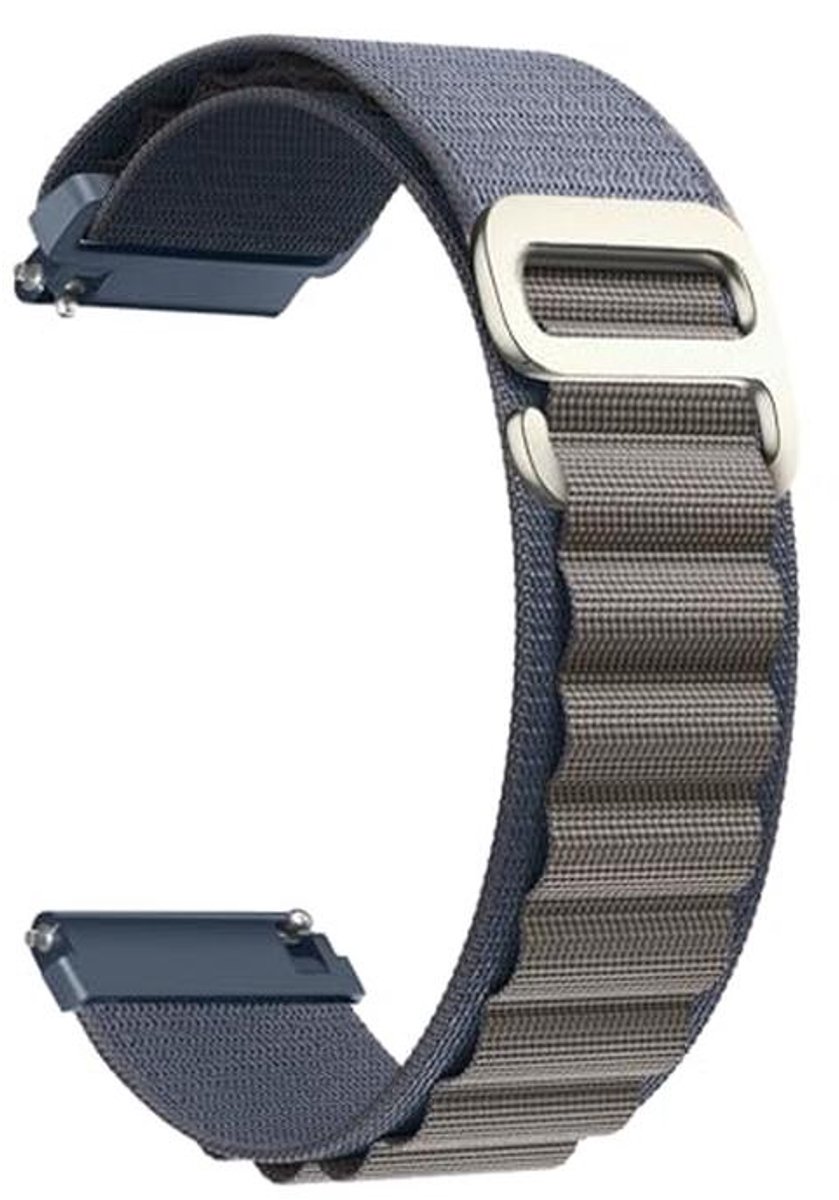 Nylon Sport Watch Band 20mm 22mm Geschikt voor Diverse Smartwatches - Blauw & Grijs