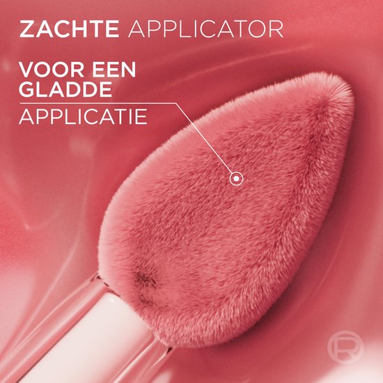 Zachte applicator van L'Oréal Paris Hyaluron Tint Lipstain voor een gladde applicatie.