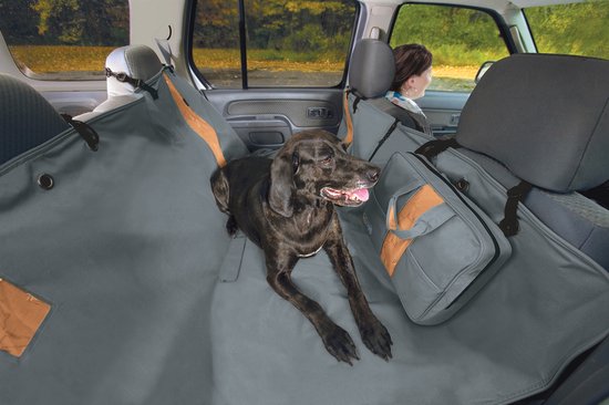 Kurgo Wander - Hondenhangmat voor in de auto - In Beige, Grijs en Zwart - Waterbestendig - Grijs