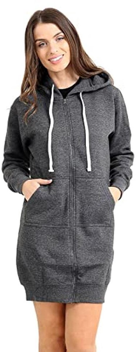 DAMES DAMES MEISJES LANGE HOODIE RITS FLEECE WARM | DAMES JAS STIJLVOL GERUIKT MET ZAK SWEATSHIRT CASUAL JUMPER TOP JURKEN S-3XL