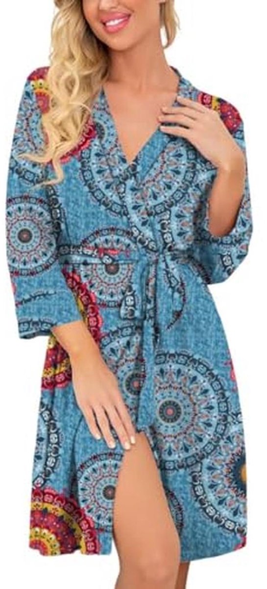 Vrouwen Badjas Gebreide Kimono Gewaden Zachte Loungewear