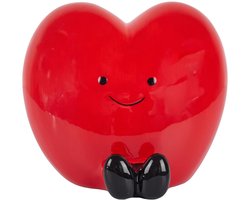 Hartvormige Spaarpot - rood - valentijnsdag - bruiloftcadeau / huwelijks cadeau
