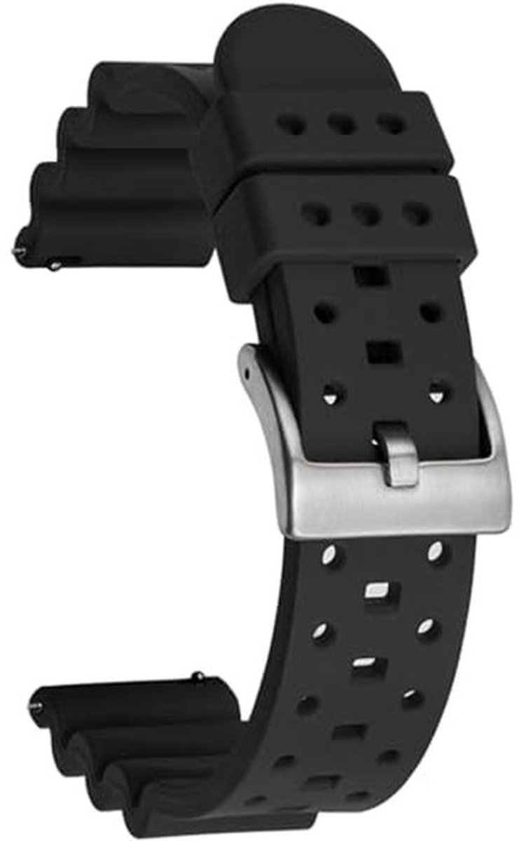 Ademend Rubber Horlogeband met Snelsluiting voor 18mm, 20mm, 22mm en 24mm