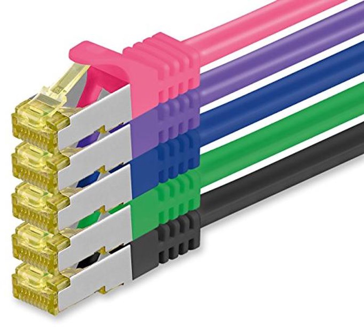 CAT7 0,5 M Netwerkkabel - Ethernet LAN Kabel RJ-45 SFTP tot 10GB/s - 5 Kleuren