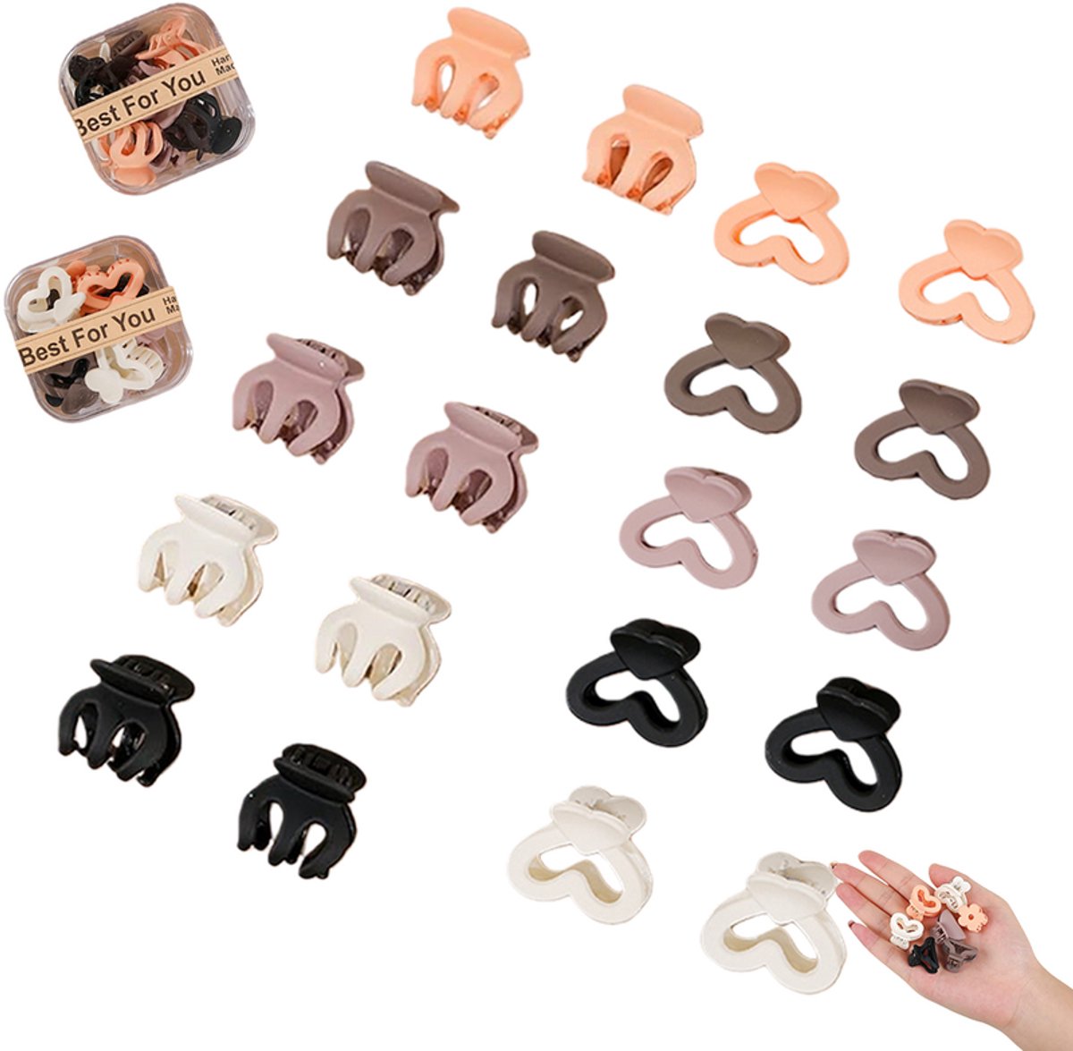 20 stus kleine en verfijnde decoratieve haarclips - zijclips - mini haarclips - schattige en stijlvolle haaraccessoires voor dames - pompoen haarclips - willekeurige kleuren