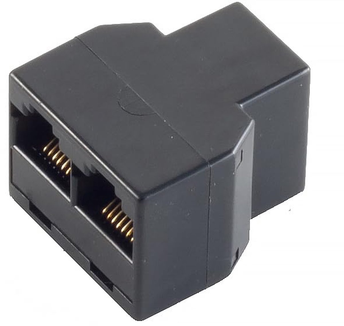 RJ45 Koppeling Adapter - Netwerk Splitter - Netwerk Verbindingen - Vergulde Contacten - 35 cm Lengte - Zwart