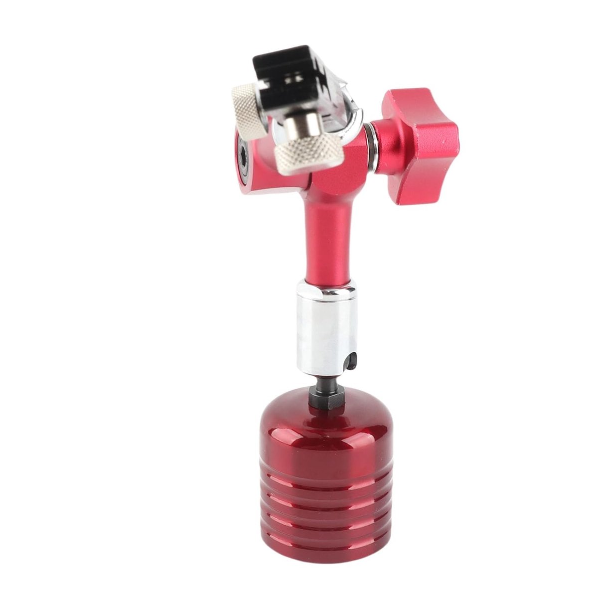 Meetklokhouder Metaalbewerking - Verstelbare Basis - Precisie Meten - Sterke Magneet - 234mm Lengte - Rood