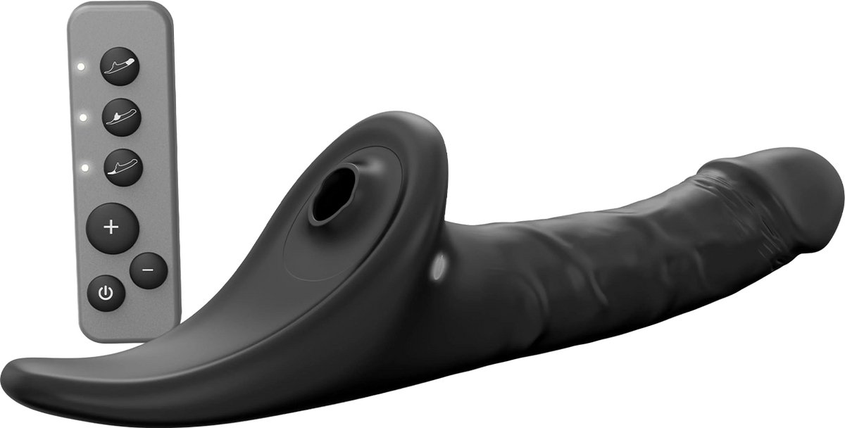 Strap-On-Me - Multi Orgasm Realistische Dildo - Strapless Strap-on met Flapper Technologie - Zwart X-Large
