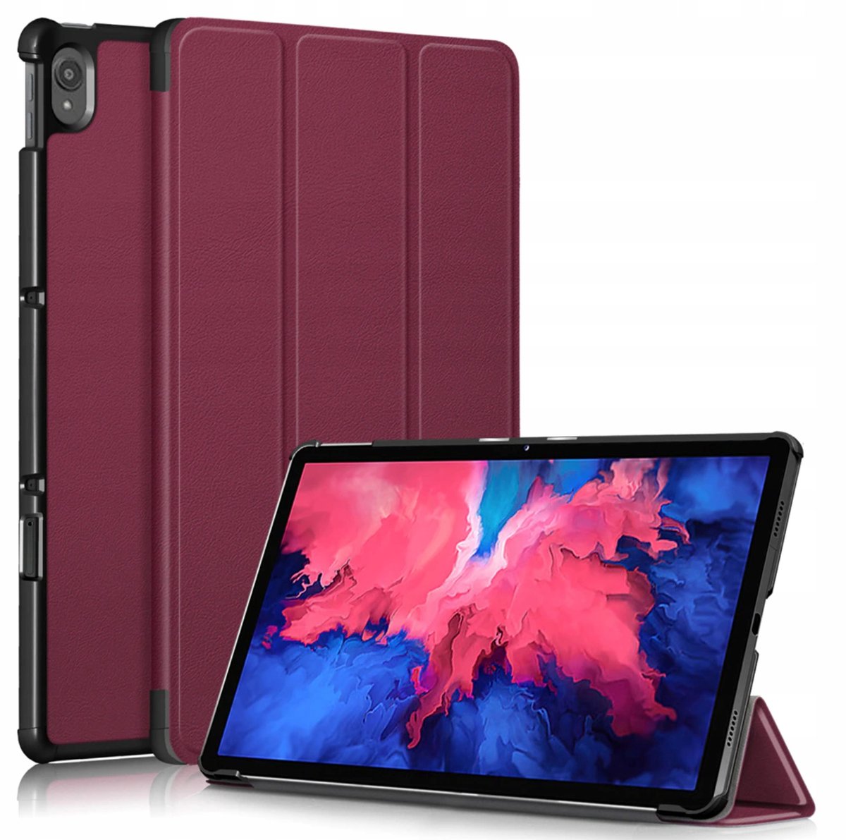 EtuiTab Lenovo Tab P11 Serie - Tablethoes - Wijnrood - Magnetische Sluiting - Ondersteuningsfunctie