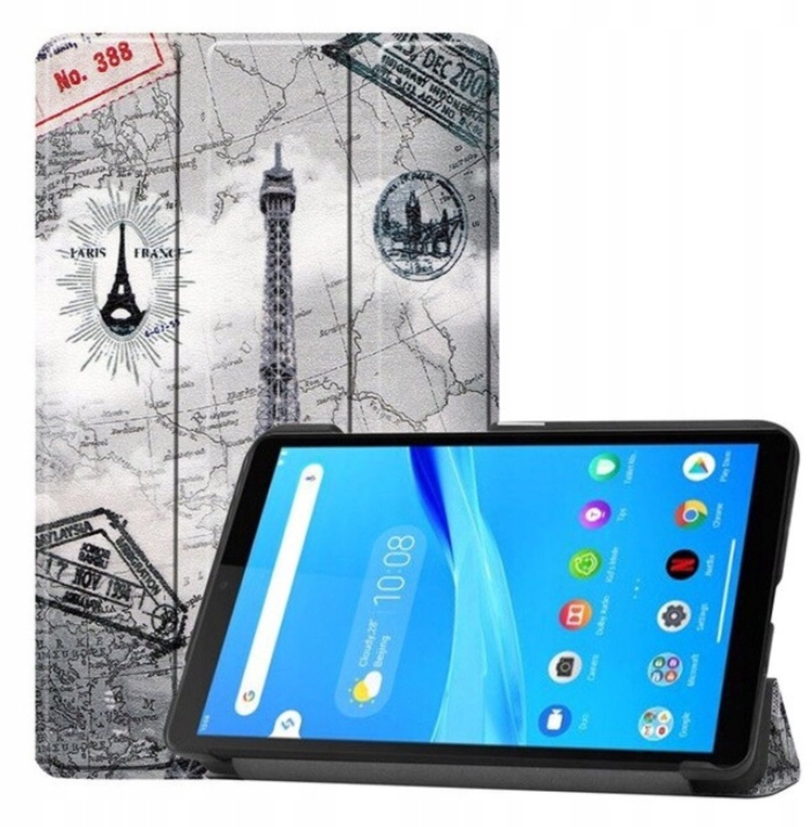 EtuiTab - Lenovo Tab M7 - Tablethoes - Ecologisch Leer - Magneet - Standaardfunctie