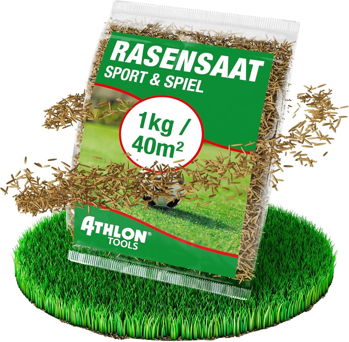 Graszaad Mix - Sportveld Zaad - Intensief Gebruik - Snelle Ontkieming - 1 kg 40 m² - Groen