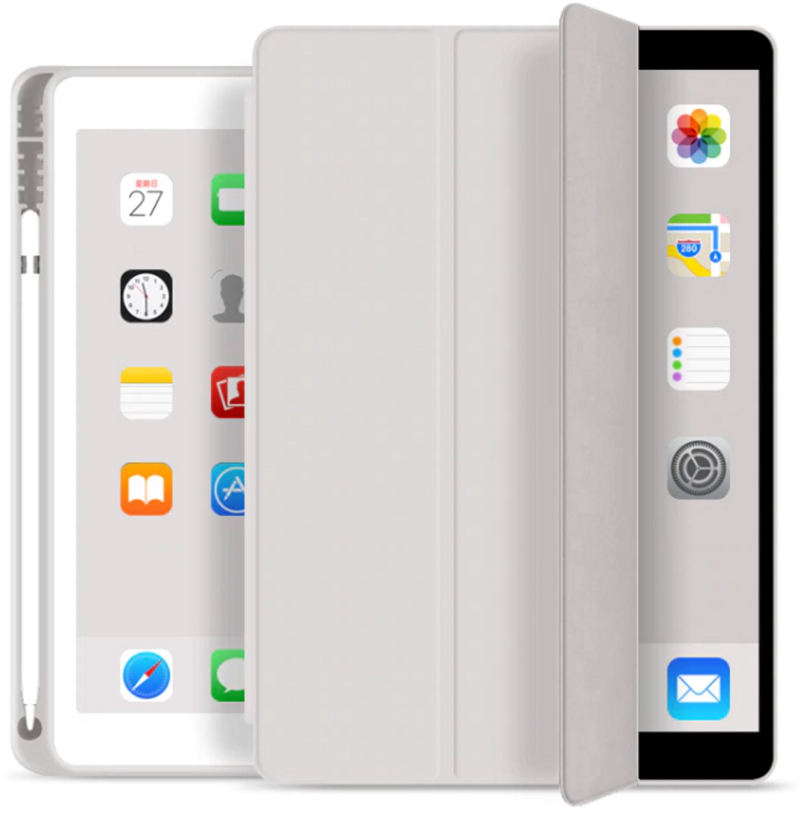 EtuiTab Smart Pencil - Tablethoes - Apple iPad 10.2 7/8/9 Gen - Met Rysikhouder - Wake-Up Functie