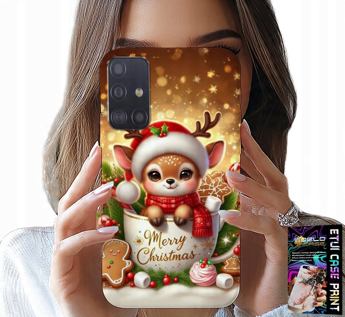 HOESJE VOOR SAMSUNG GALAXY A51 - RENDIER ZOET KERSTPATROON