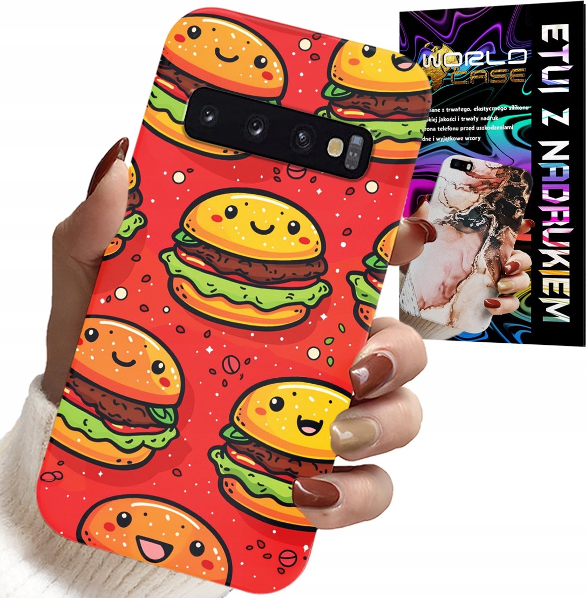HOESJE VOOR SAMSUNG GALAXY S10 PLUS - LEUKE HOES MET LACHENDE BURGERS