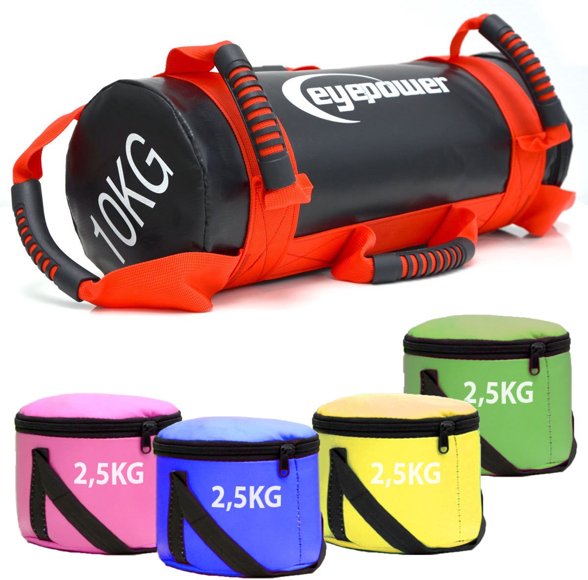 2,5-10 kg Power Bag - 17x45cm Gewicht Zandzak Sandbag Rood