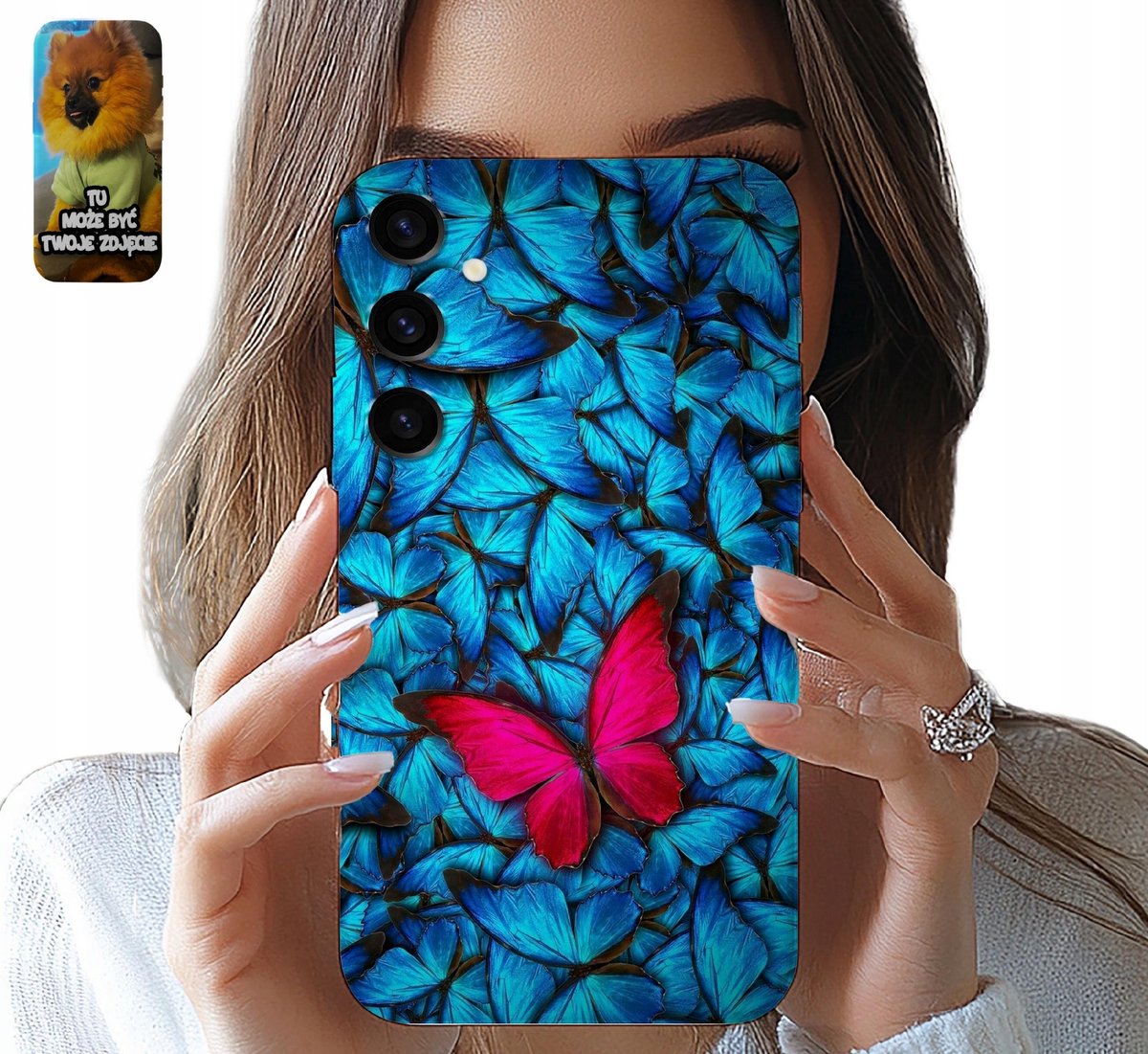 Hoesje voor Samsung Galaxy S24 FE met vlinder- en dierenprint + glas