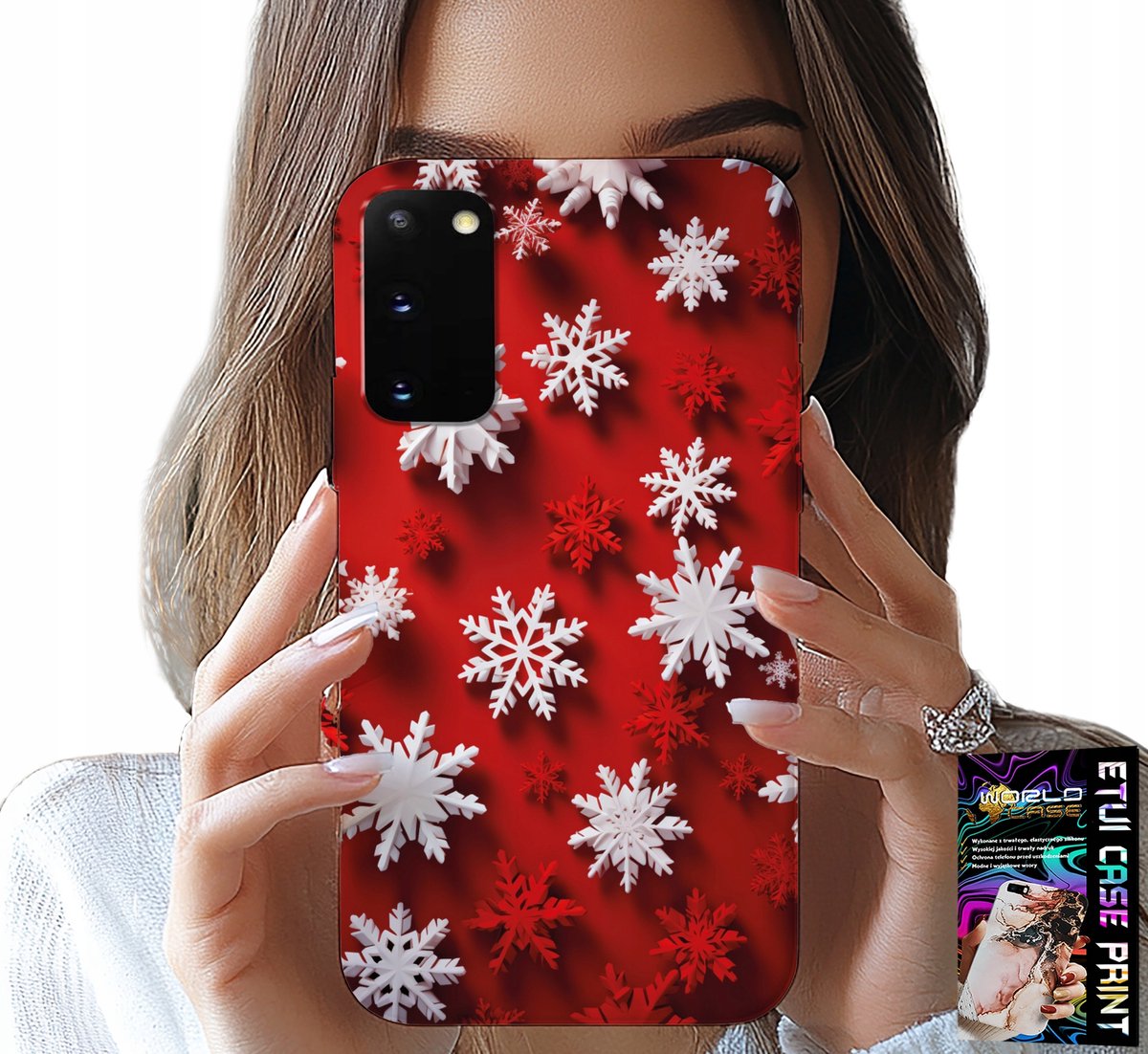 HOESJE VOOR SAMSUNG GALAXY S20 - SNEEUWVLOKKEN, SNEEUW, STERREN, KERST