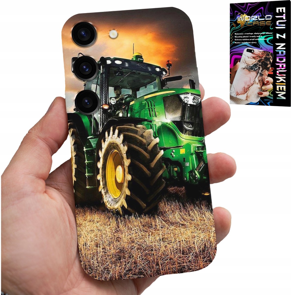 HOESJE VOOR SAMSUNG GALAXY S23 - TRACTOR FARM TRACTOR + GLAS