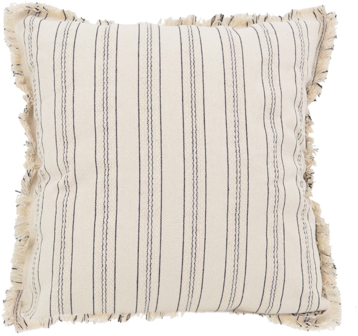 NOVÉE Sierkussen Yuna Stripe Zwart | 45 x 45 cm | Katoen/Linnen