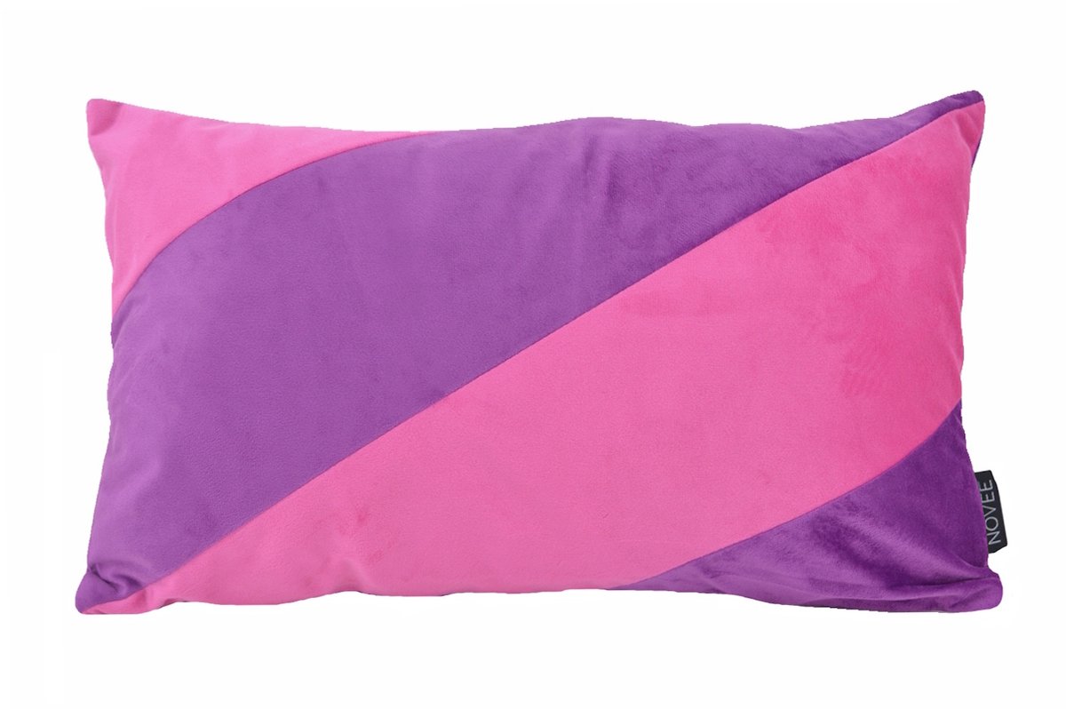 NOVÉE Sierkussen Velvet Swirl Paars/Roze | 30 x 50 cm | Fluweel/Polyester