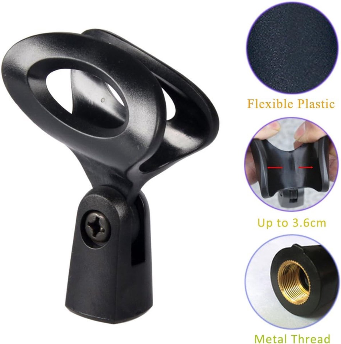 Microfoon Clip - Microfoonhouder - Opnemen Geluid - Verstelbare Pasvorm - 2 Stuks - Zwart