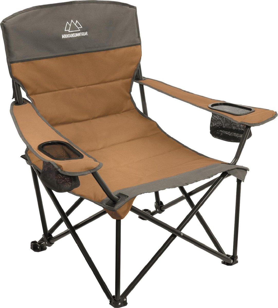 Campingstoel Gewatteerd - Buitenstoel Dubbel - Ontspannen Buiten - Dubbele Zitcapaciteit - 86cm Hoog - Blauw Bruin
