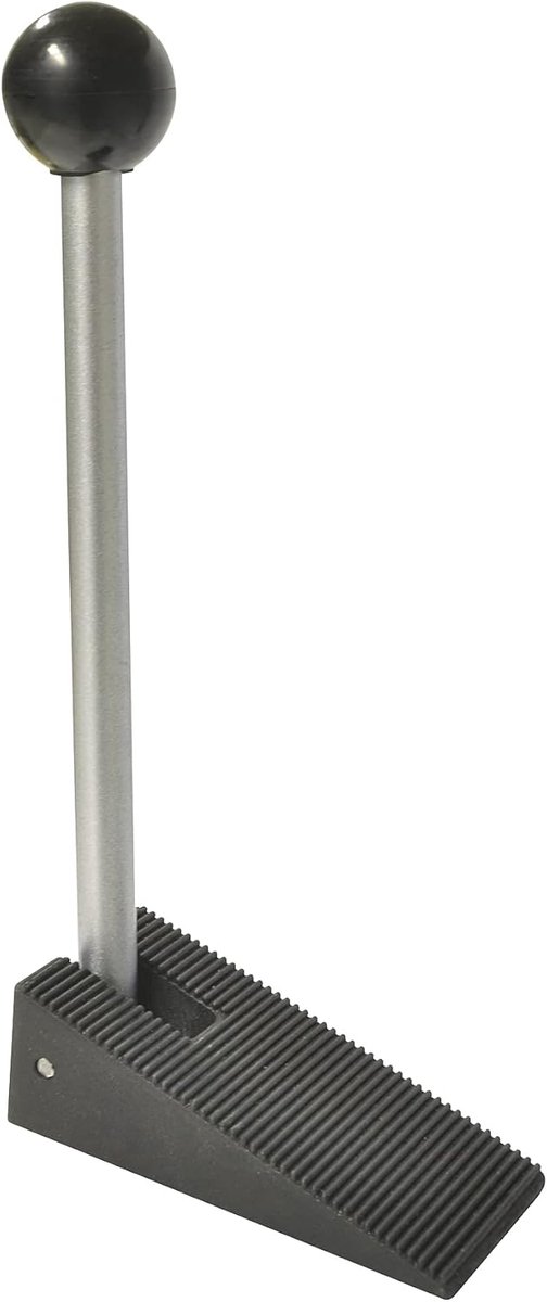 Deurwig - Deurstopper - Deur Fixeren - Vergrendelingshendel - 105mm - Zilver Zwart