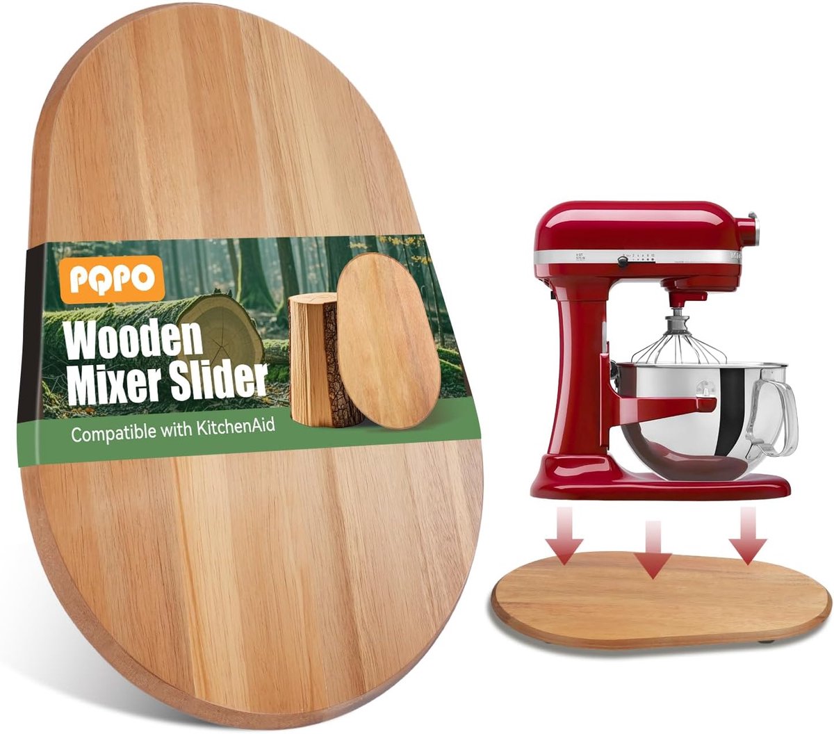 Mixer Slider - Keukenmachine Accessoire - Makkelijk Verplaatsen - Duurzaam Hout - 6-8QT