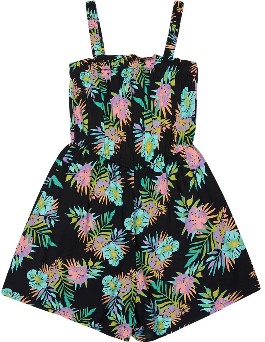 Roxy Playa Baby Printed Mouwloze Romper Zwart 12 Years Meisje