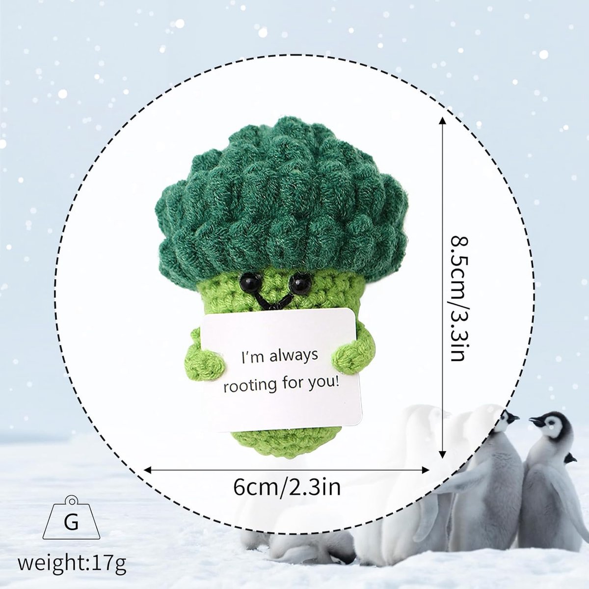 Gehaakte Pop - Geluksbedel - Positieve Vibe - Handgemaakt Katoen - 8.5 cm x 6 cm — cadeau in Cadeau-ideeën - foto 5