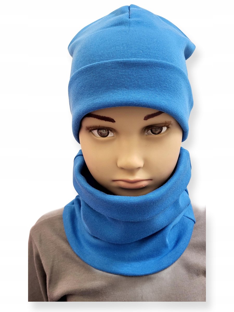 Dartomik - Kinderset Czapka en Komin - Dubbele Laag - Blauw - Maat 52-56