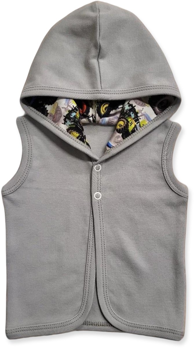 Dartomik - Kinderbodywarmer - Grijs - Met Capuchon - Maat 98