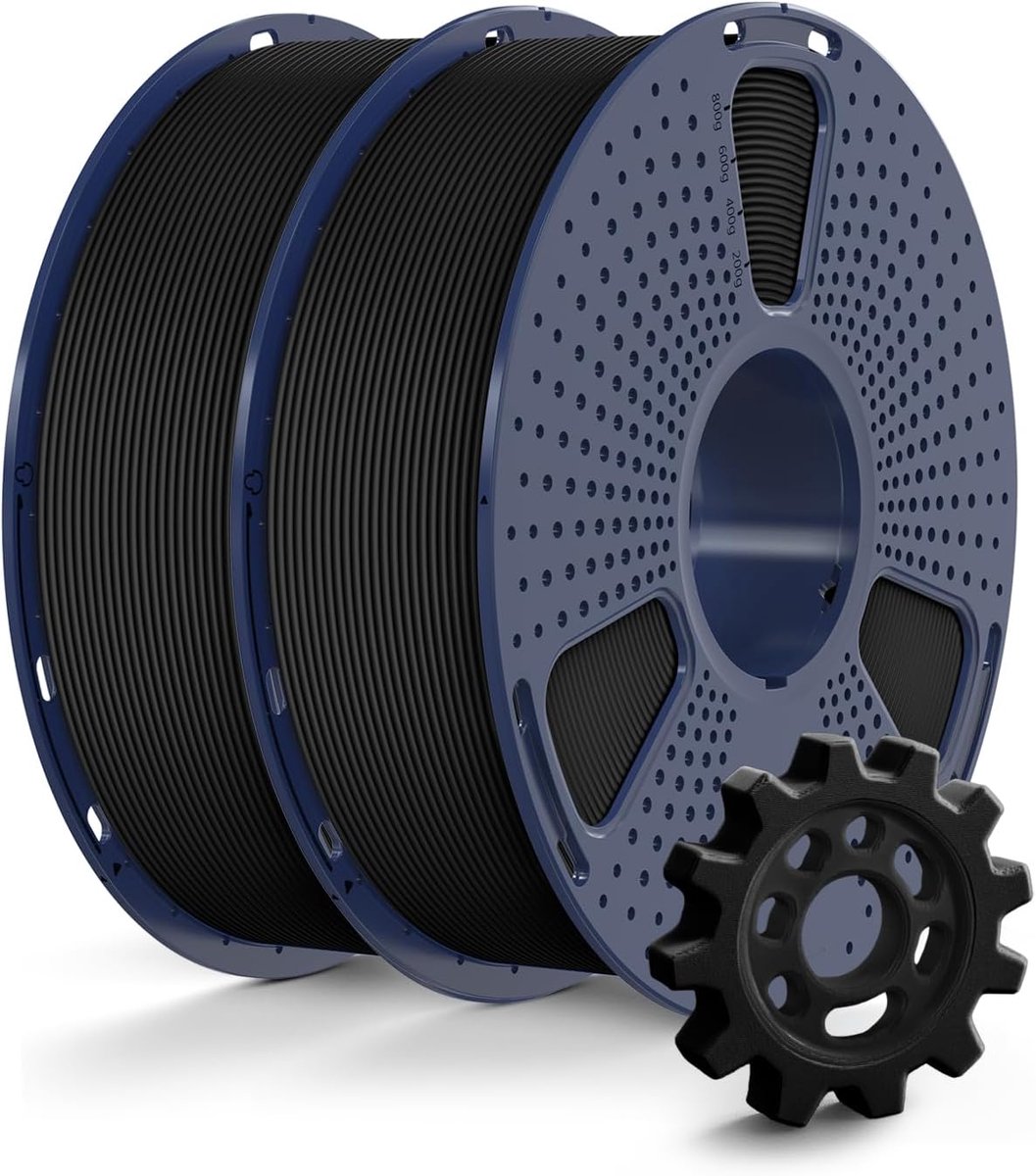 3D Printer Filament - PETG Materiaal - Snel Printen - Hoge Snelheid Compatibel - 175 mm Diameter - Twee Rollen Zwart