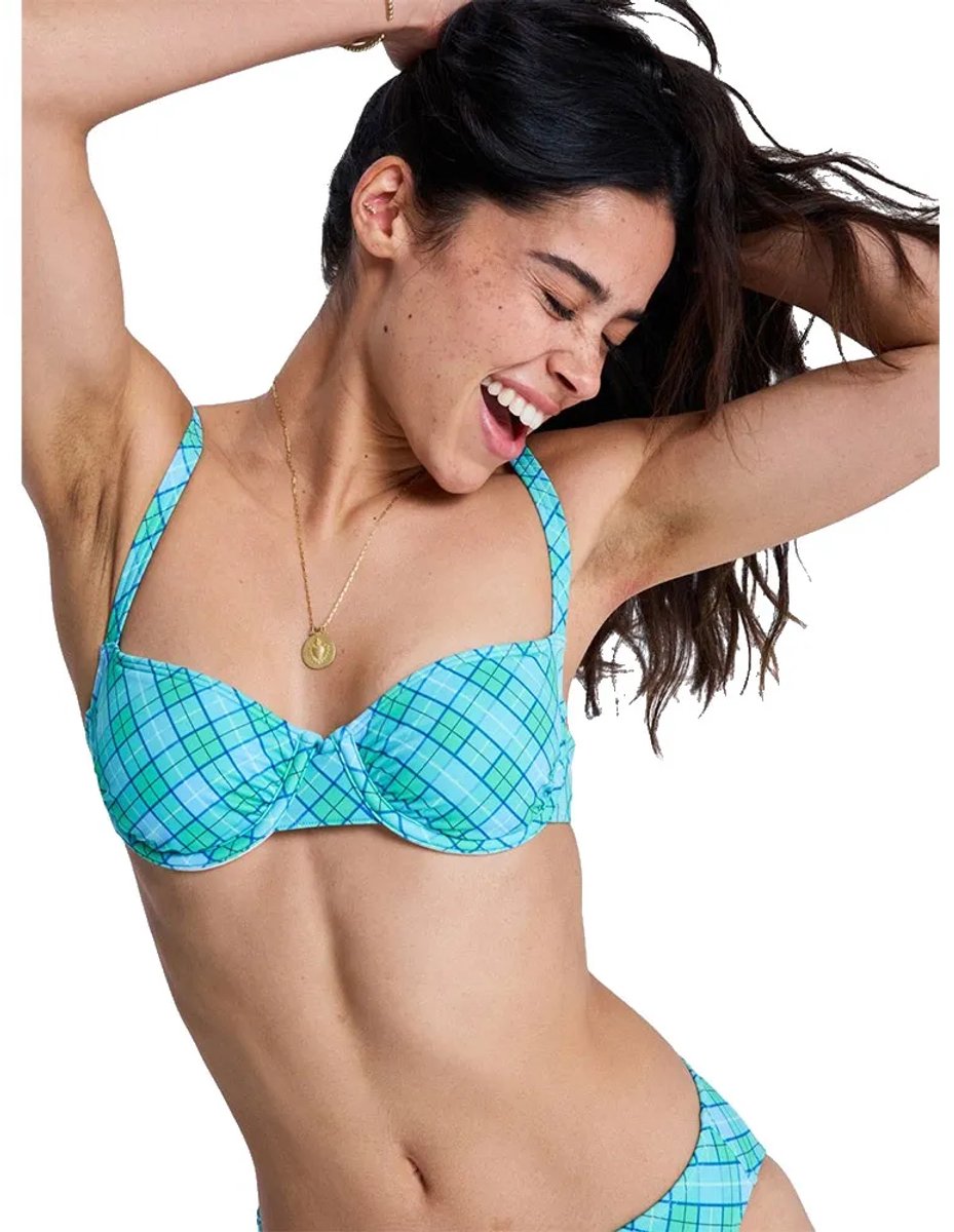 Roxy Essentials Pt Underwire Bralette Bikinitop L D Vrouw Katydid As If Plaid