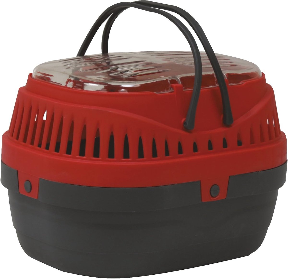 Dieren Transportbox - Kleine Huisdier Drager - Veilig Vervoer - Robuust Kunststof - 30x23x21 cm - Rood