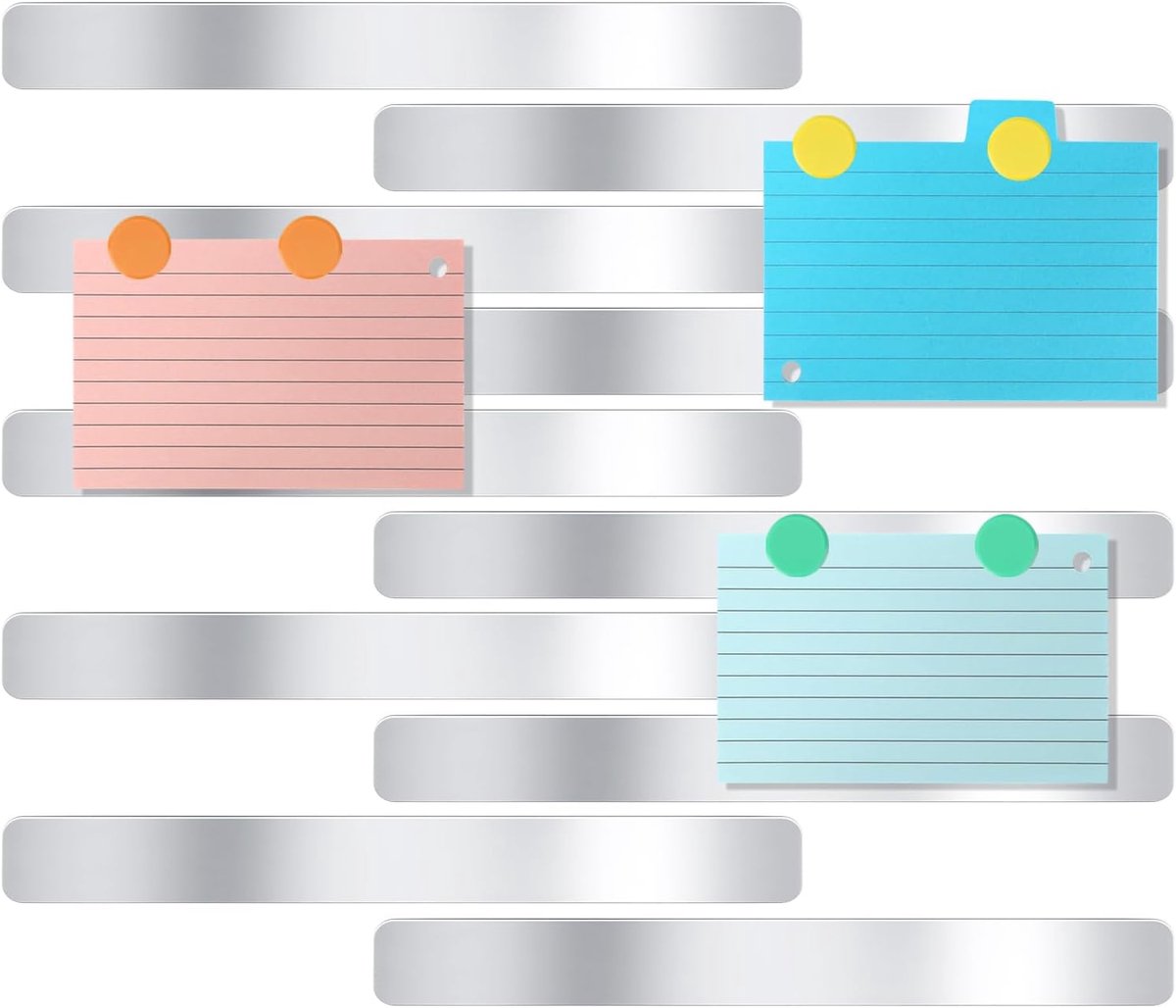 Magneetbord Strips - Memoborden Zelfklevend - Documenten Tonen - Roestvrij Staal - 30 x 3 cm