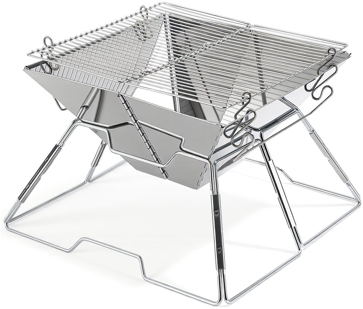 Opvouwbare RVS Houtskoolbarbecue – Compacte BBQ met Verstelbaar Grillrooster