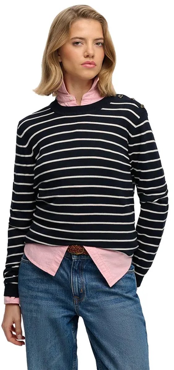 Superdry Lichtgewicht Essential Trui Dames Sweaters Marineblauw