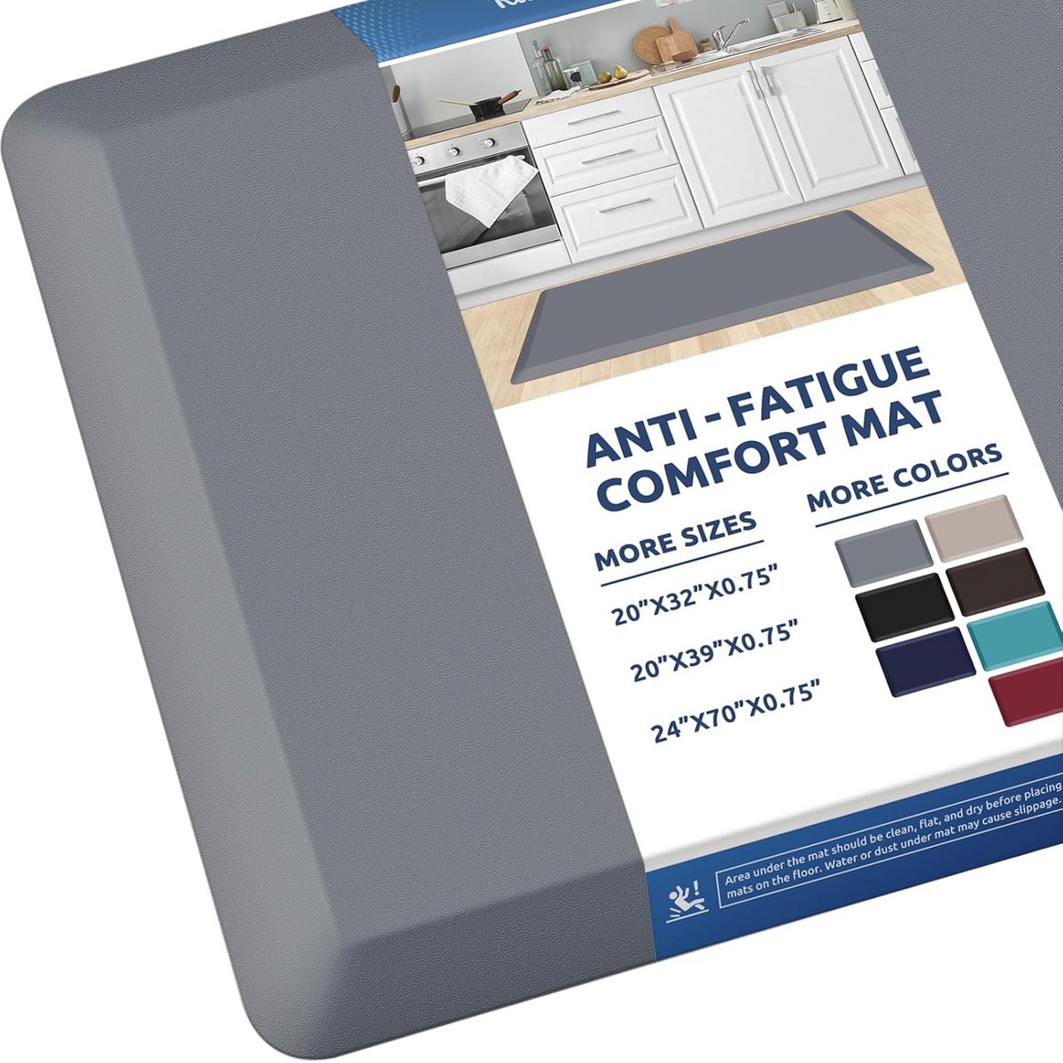 Keukenmat - Comfort mat - Lang staan - Anti-vermoeidheid - 50x99 cm - Grijs