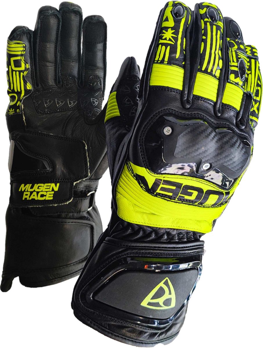 MUGENRACE Le-Vi Sport Zwart Neon Gele Handschoenen - Handschoen