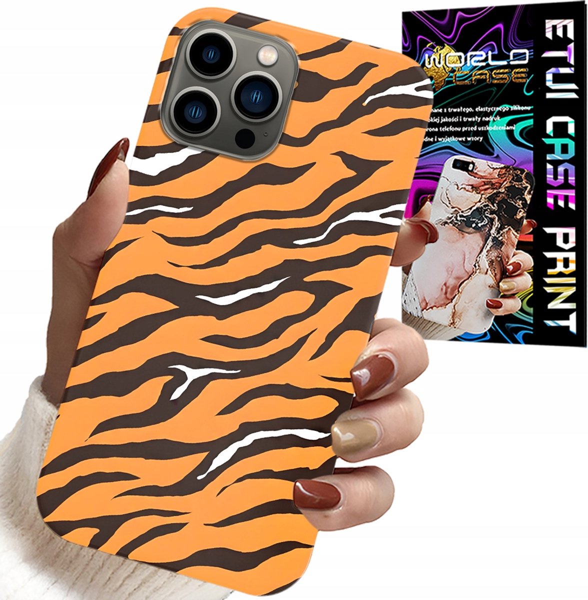 HOESJE VOOR IPHONE 11 PRO MAX - ACHTERKANT MET TIJGERSTREEPJES + GLAS