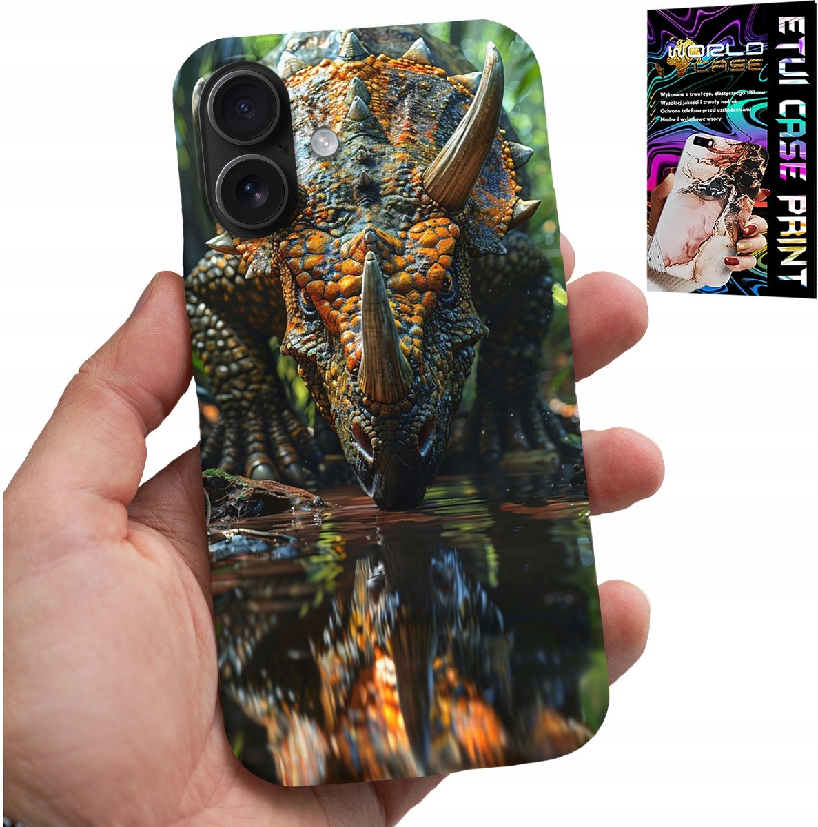 iPhone 16 hoesje - Dino Dinosaur Triceratops hoesje