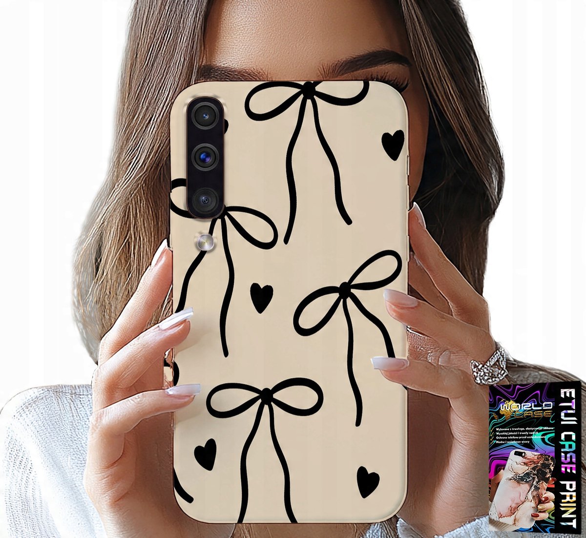 HOESJE VOOR SAMSUNG GALAXY A70 - BEIGE KOMMEN MET STIJLVOLLE PATRONEN