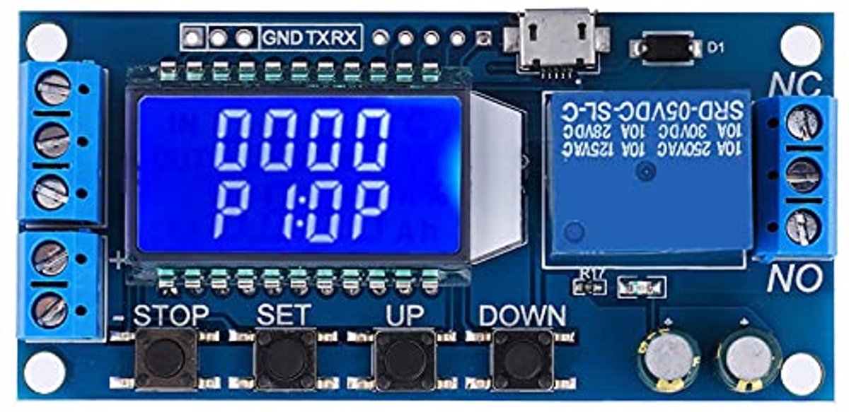 Time relay delay off 5V - 12V - 24V - cycle timer - 0.01s - 9999min - delay controller board - industriële timer - schakelmodule - tijdsmeting - tijdscontrole