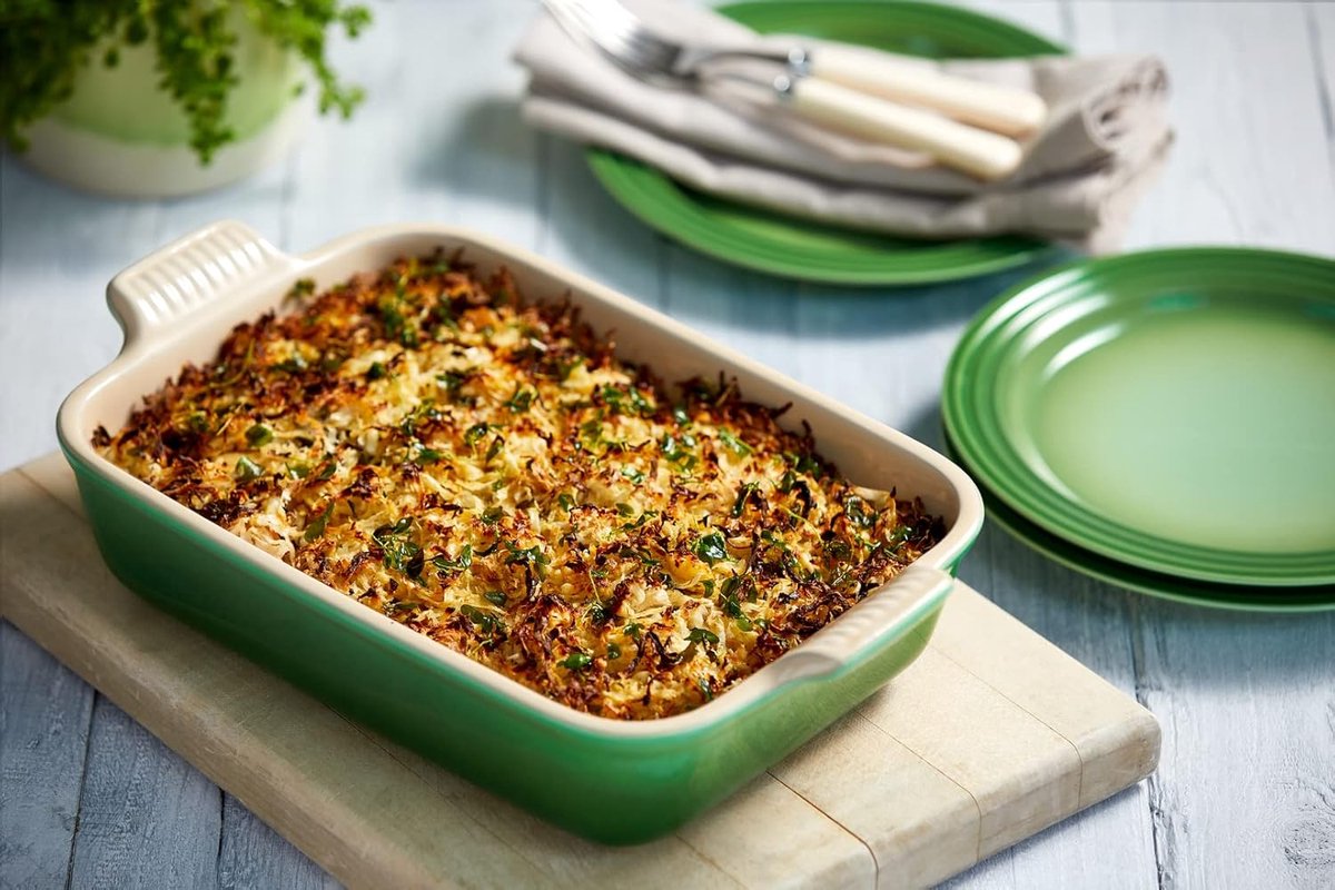Ovenschaal Aardewerk - Rechthoekige Bakvorm - Gratins en Taarten - Houdt Voedsel Warm - 26 cm 24 Liter - Bamboo