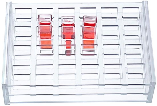 Cuvethouder Acryl - Lab Opslag - Monster Analyse - 24 Plaatsen - 10 mm - Transparant — afbeelding 3