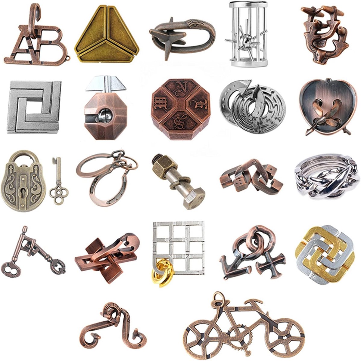 Metalen Puzzel - Logica Speelgoed - Hersenen Trainen - Hoge Moeilijkheid - 2 kg - Set-1